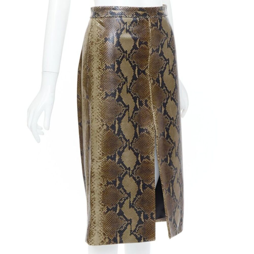 Khaite 2023 Fraser Brown Python Leather Skirt - Picture 3 of 10